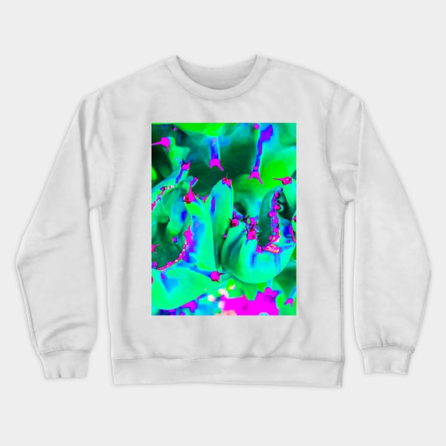 Green cactus in pastel abstract Crewneck Sweatshirt by kall3bu